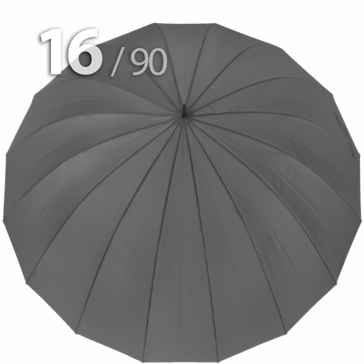 Зонт трость Ame Yoke L90-16 (03) Серый (очень большой купол, чехол на лямке, 16--спиц)