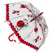 Зонт детский прозрачный, свисток Diniya 2651 (16306) Божья коровка