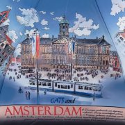 Зонт женский Три Слона L3844 15844 Кошки и Амстердам