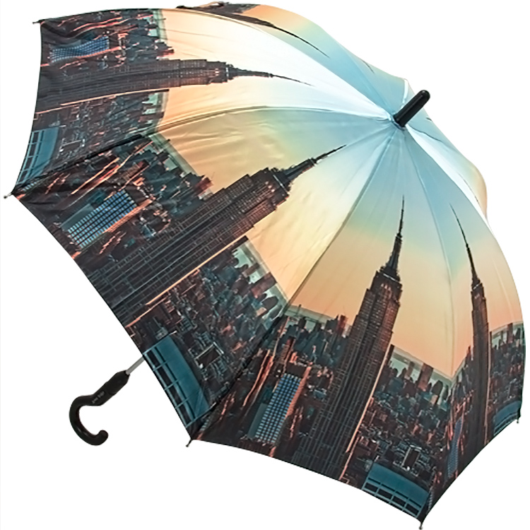 Зонт трость женский Ame Yoke L58 6885 Нью Йорк утром (сатин)