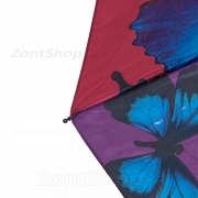 Зонт женский Diniya 2237 (16836) Радуга Бабочки, голубая ручка (сатин)