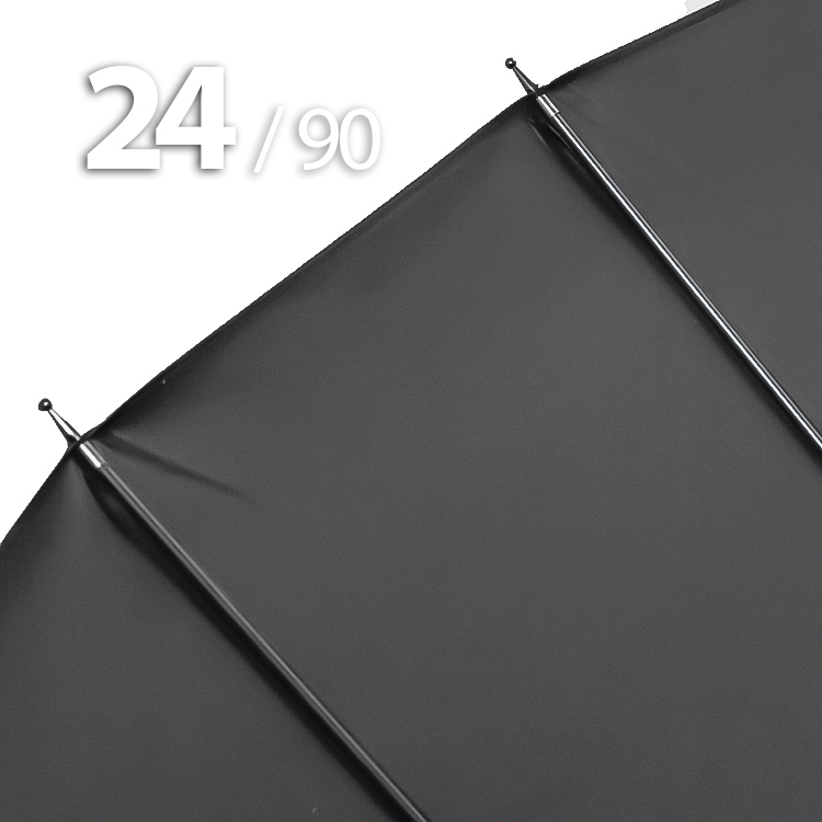 Зонт трость Ame Yoke L90-24 (01) Черный (супер большой купол, чехол на лямке, 24-спицы)