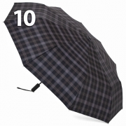Зонт Три Слона M-6155 (17887) Клетка Черный, семейный с увеличенным куполом