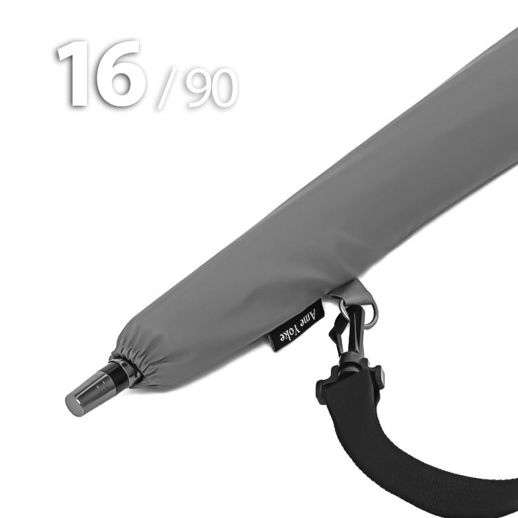 Зонт трость Ame Yoke L90-16 (03) Серый (очень большой купол, чехол на лямке, 16--спиц)