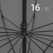Зонт трость Ame Yoke L90-16 (03) Серый (очень большой купол, чехол на лямке, 16--спиц)