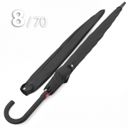 Зонт трость Ame Yoke L70-8S (01) Черный (усиленный, при ветре не выворачивается)