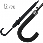 Зонт трость Три слона M-2705 Черный, большой купол