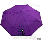 Зонт женский Airton 3912 4254 Фиолетовый Черный кот